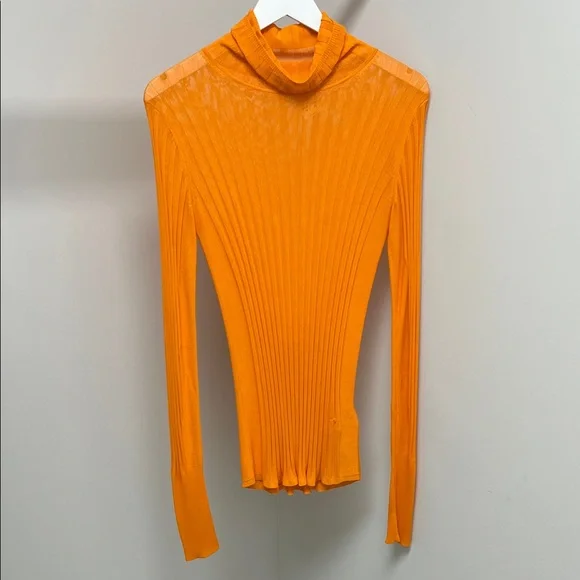 Hope Orange Ribbed Turtleneck - Picture 1 of 7